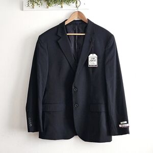 JOS A Bank 1905 Black Wool Suit Jacket 46R Slim Fit Brrr Cooling Stretch NWT